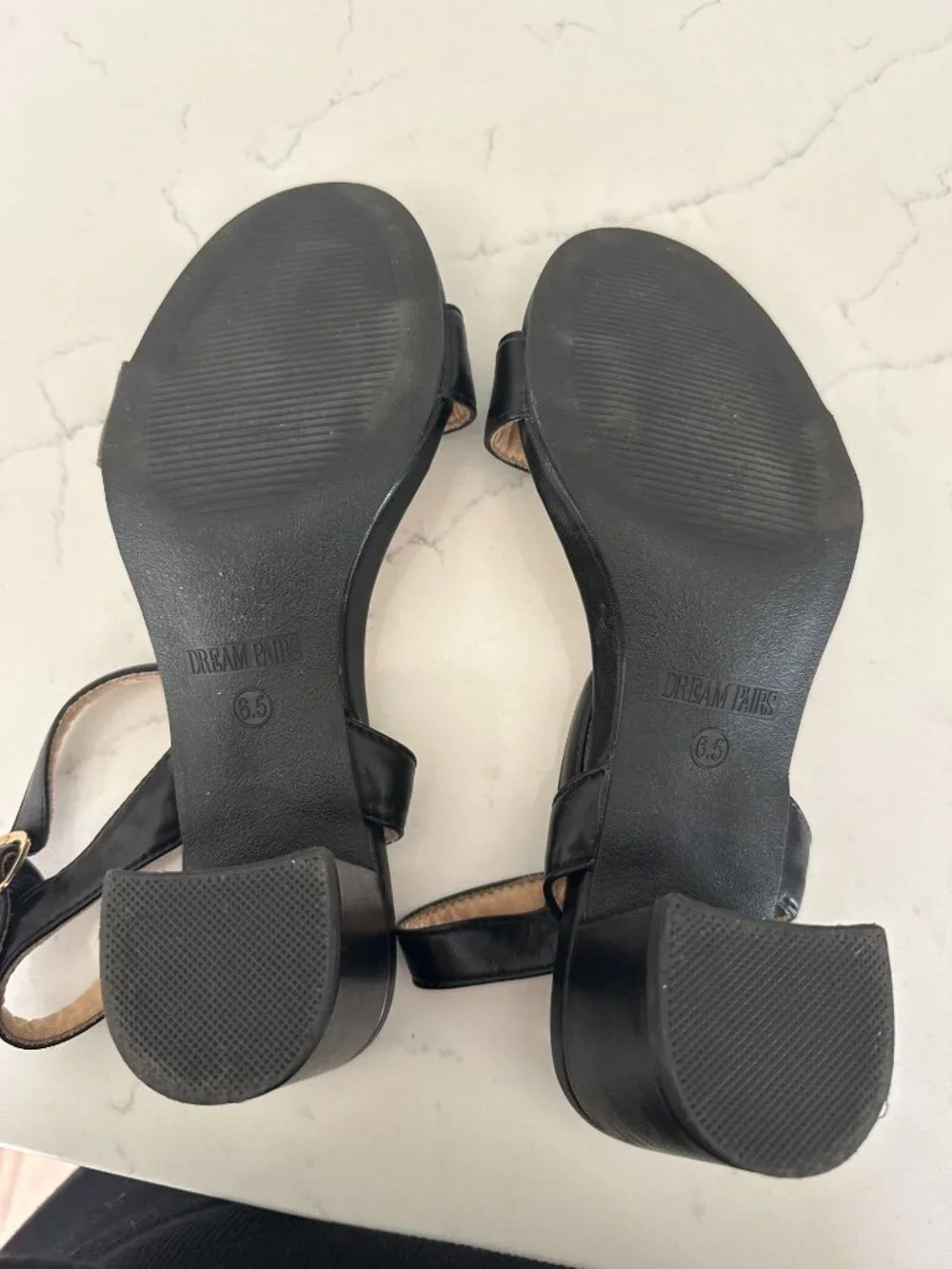 Black High Heels - Women's Size 6.5 (Block / Leather)